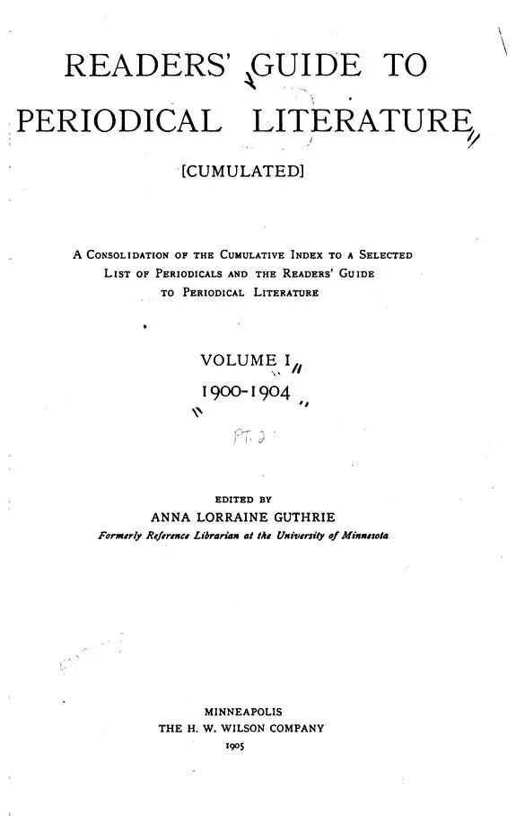 Reader's Guide to Periodical Literature